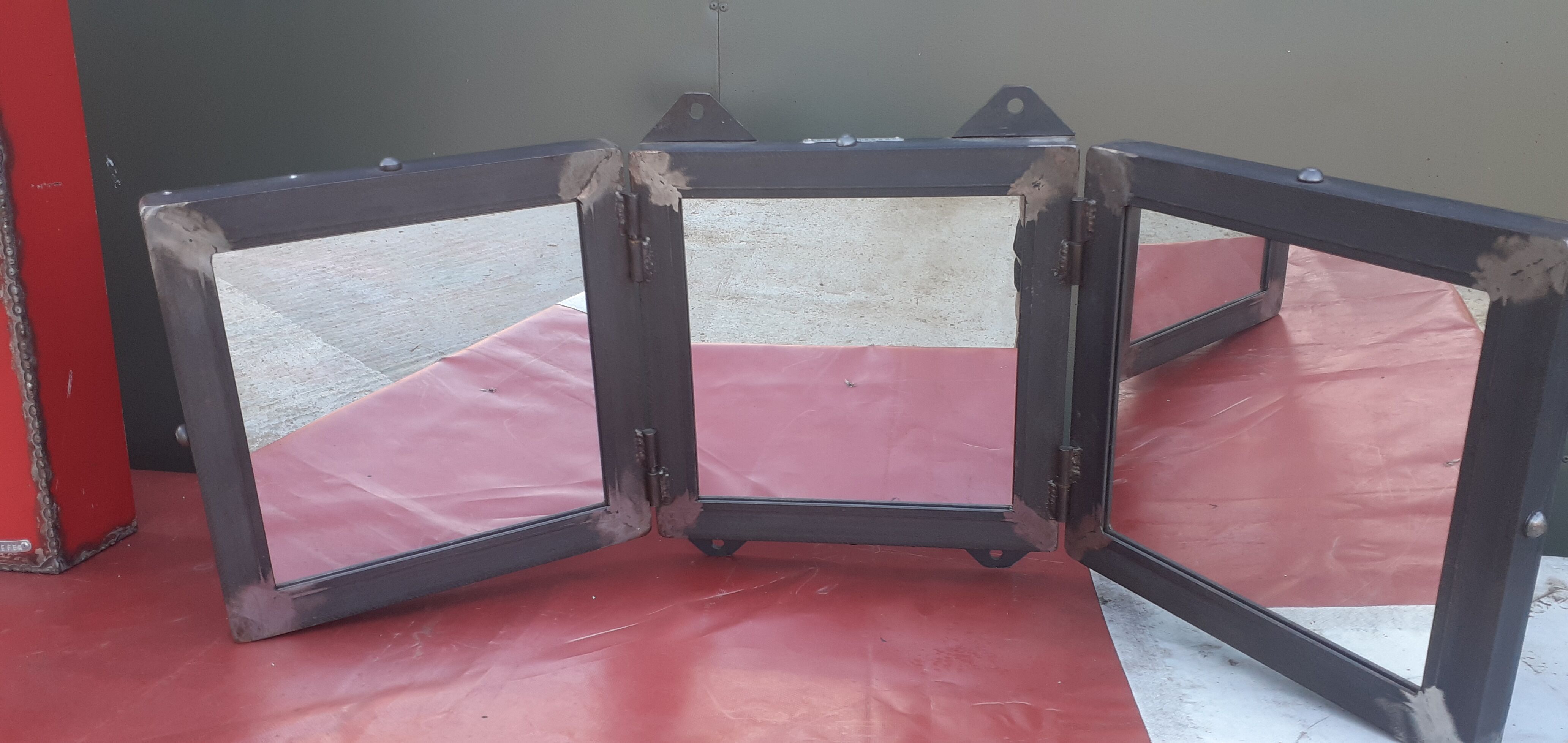 Miroir triptyque métal