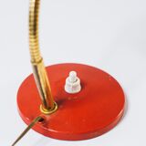 Lampe ancienne de bureau années 60 rouge fonctionne fer et laiton