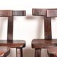 Set of 4 Scandinavian chairs in solid Elm, model T in the style of Olavi Hannin.