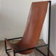 Pair of vintage armchairs in stretched leather and metal structure