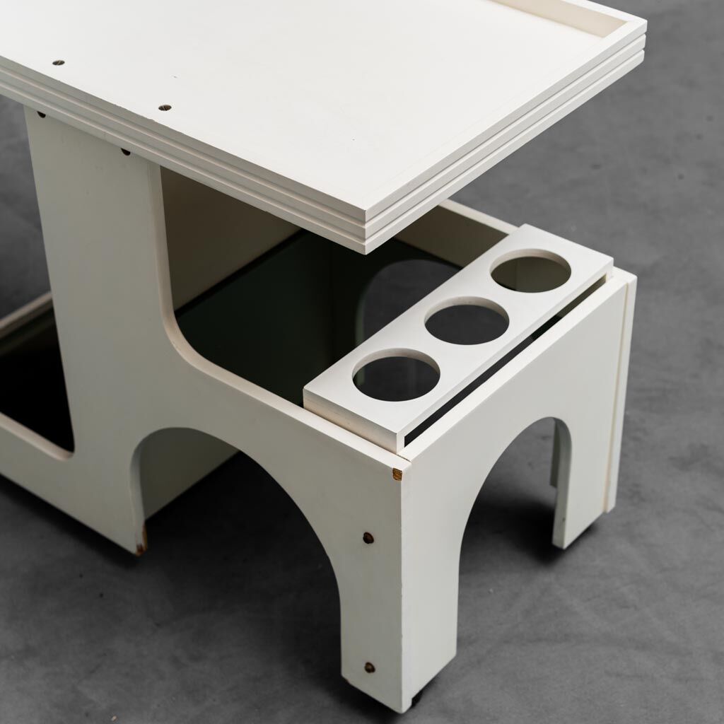 Bar trolley in smoked glass smoked 1970