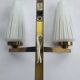 Antique gold two-light wall light