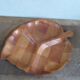 Platter appetizer sheet, wooden, vintage 1970, 3 compartments