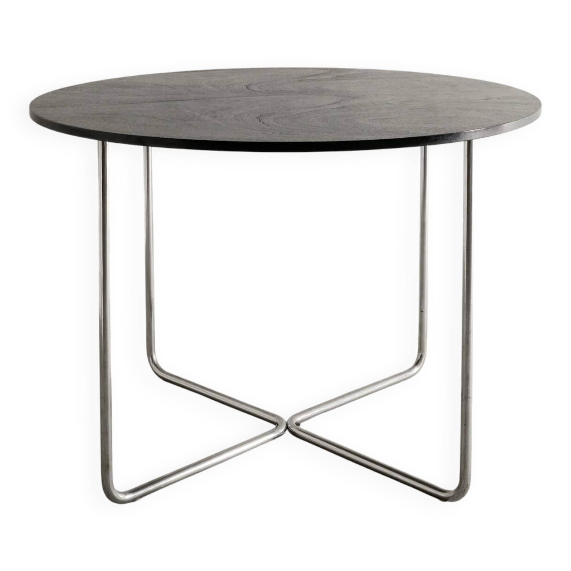Black Mid Century Bauhaus Wooden Chrome "B21" Table by Marcel Breuer, 1930s