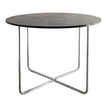 Table « B21 » noire en bois chromé style Bauhaus du milieu du siècle par Marcel Breuer, années 1930