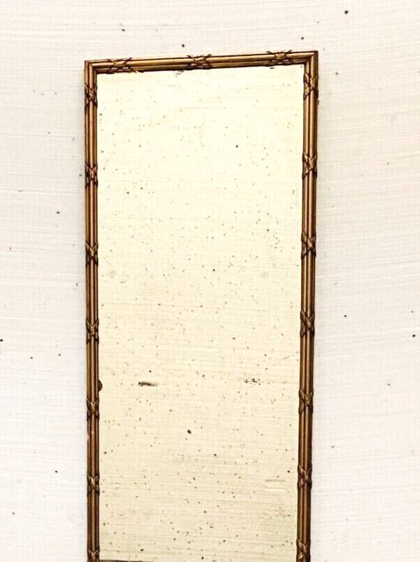 Louis XVI style mirror in wood and gilded stucco 19th century Mantel trumeau