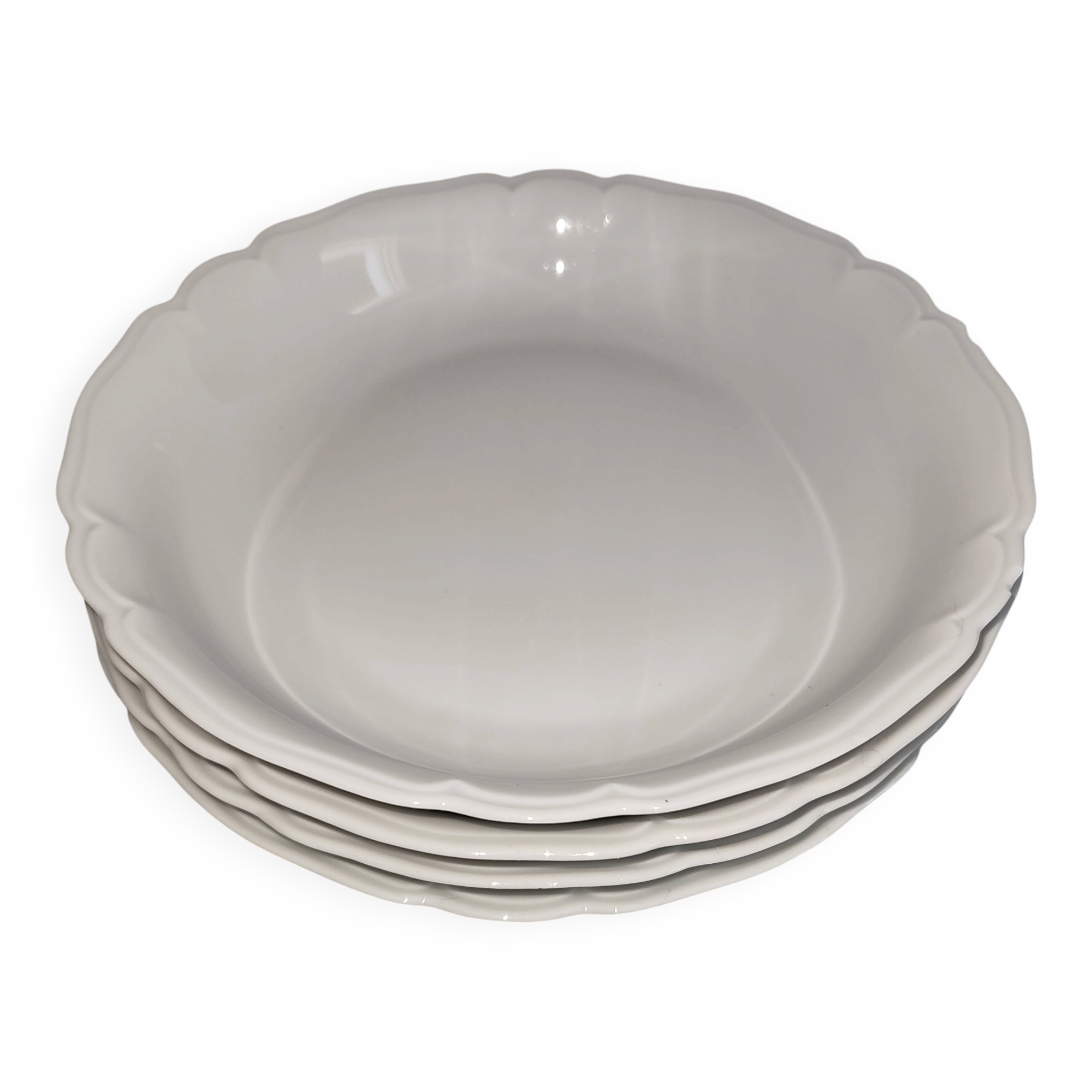 Set of 4 deep plates in Limoges porcelain – Union Limousine