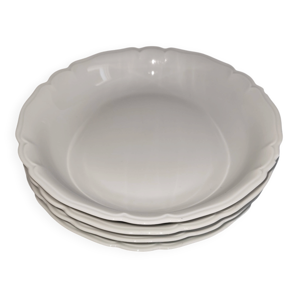 Lot de 4 assiettes creuses en Porcelaine de Limoges – Union Limousine