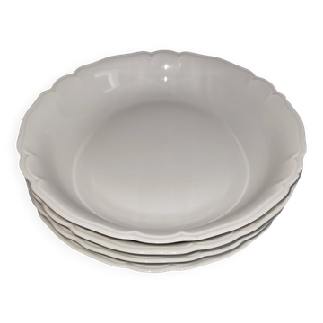 Set of 4 deep plates in Limoges porcelain – Union Limousine