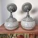 Pair of ceramic and glass wall sconces