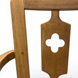 "José" armchair in solid oak by Guillerme & Chambron for Votre Ma