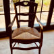 Fauteuil paillé en noyer XIXème