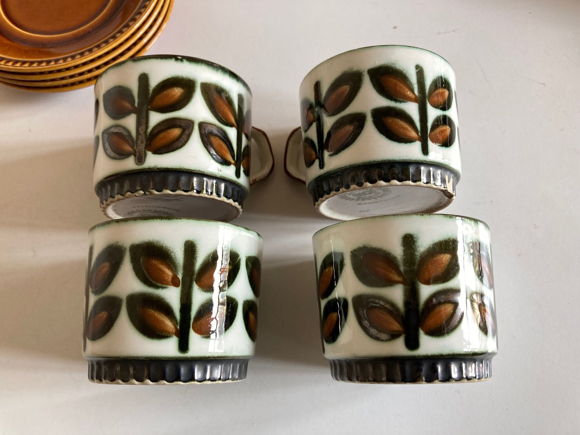Set of 4 cups of rambouillet 1960 lunches from Boch Belgium