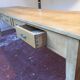 Farm table, 10 drawers