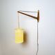 Large Rosewood Swivel-Arm Wall Lamp, Sweden 1950S