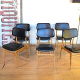 Suite of 6 stella chairs 1960
