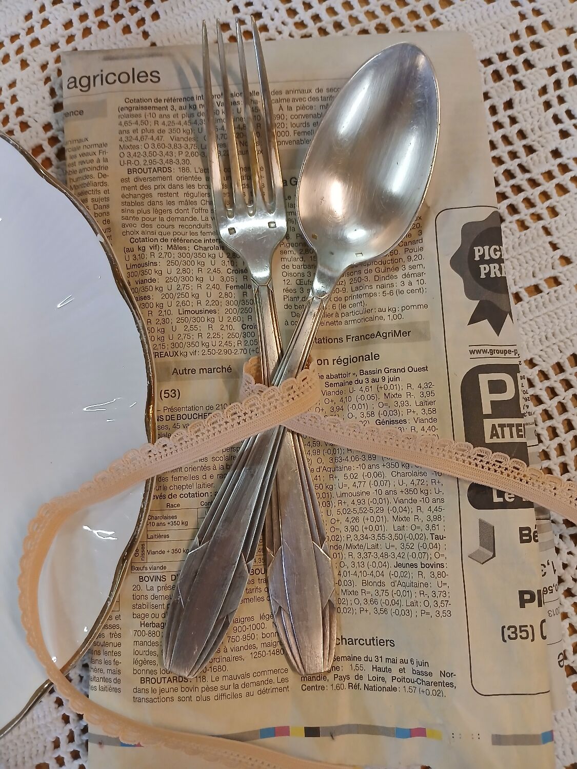 Set of 10 antique silver-plated cutlery