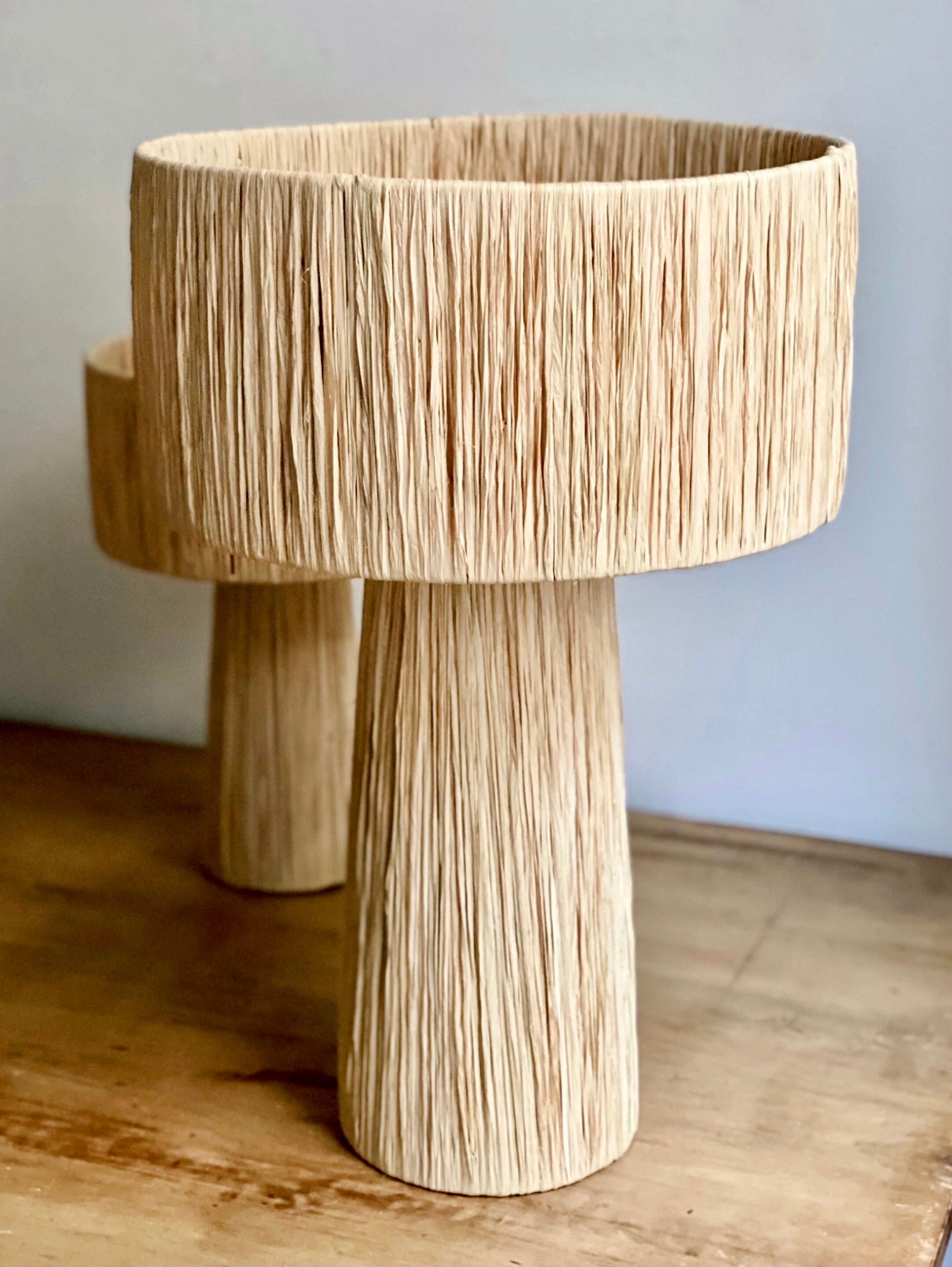 Minimalist rattan bedside lamp