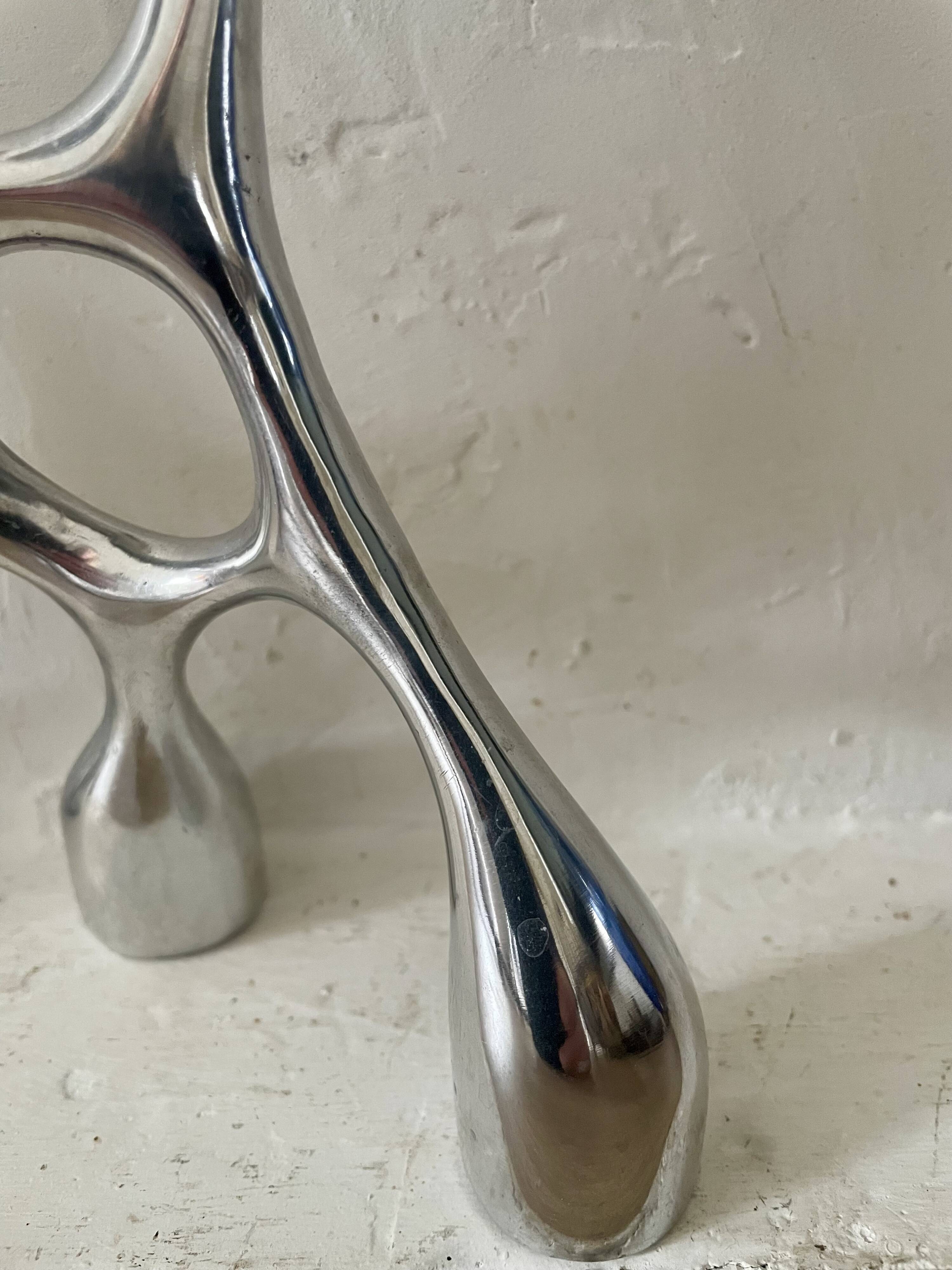 Vintage aluminium cast iron candlestick