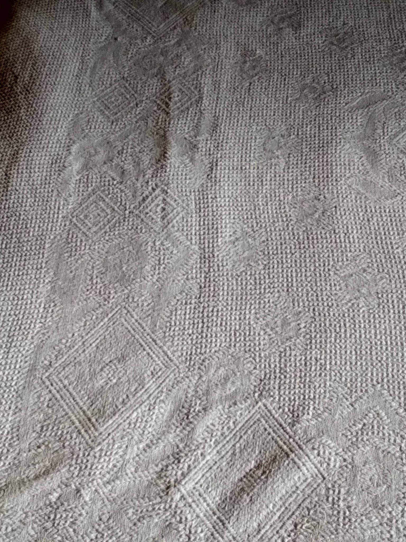 Dessus de lit en coton blanc  tissé , lit 1 place