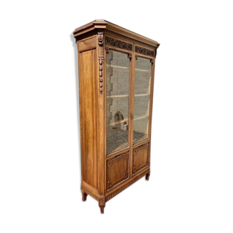 Louis XVI-style walnut library showcase