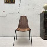 Vintage chair in wicker and metal circa 1950