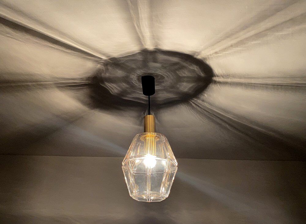Vintage Apace Age Limburg Glass Pendant Light