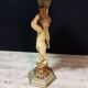 Pedestal table harness with angelot decoration in painted wood