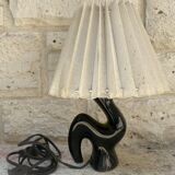 50s Vallauris black and yellow ceramic lamp