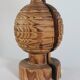 Rare vintage Mid Century brutalist flamed pine table lamp  by Temde