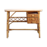 Bean desk two rattan drawers and oak veneer