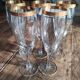 Set of 5 champagne flutes in crystal frieze and golden border