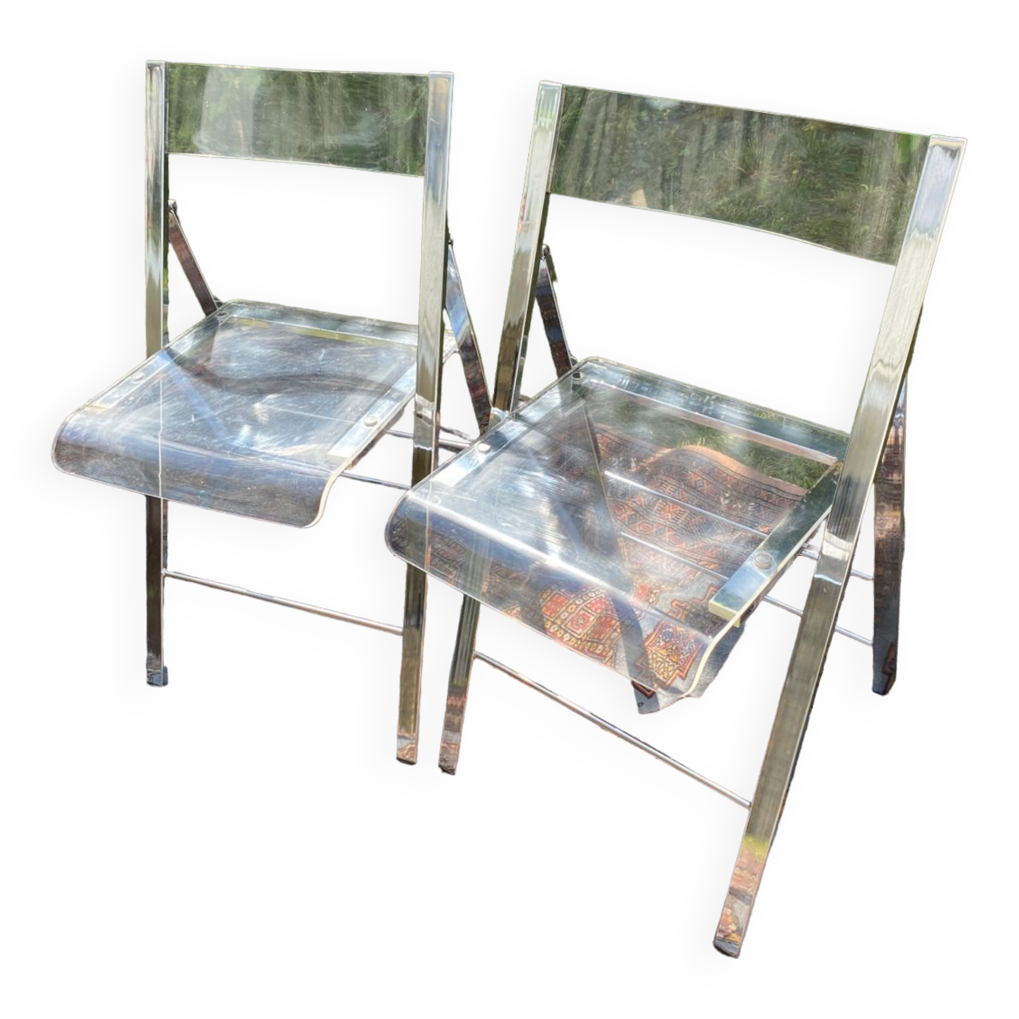 Folding plexiglass chairs