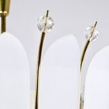 Grand chandelier Rupert Nikoll 27" mid-century brass with leaves, Austria, 1950.