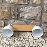 Vintage double metal and porcelain sconce