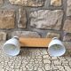 Vintage double metal and porcelain sconce