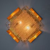 XXL frosted wall lamp by Kalmar, Murano glass, Austria, 1970
