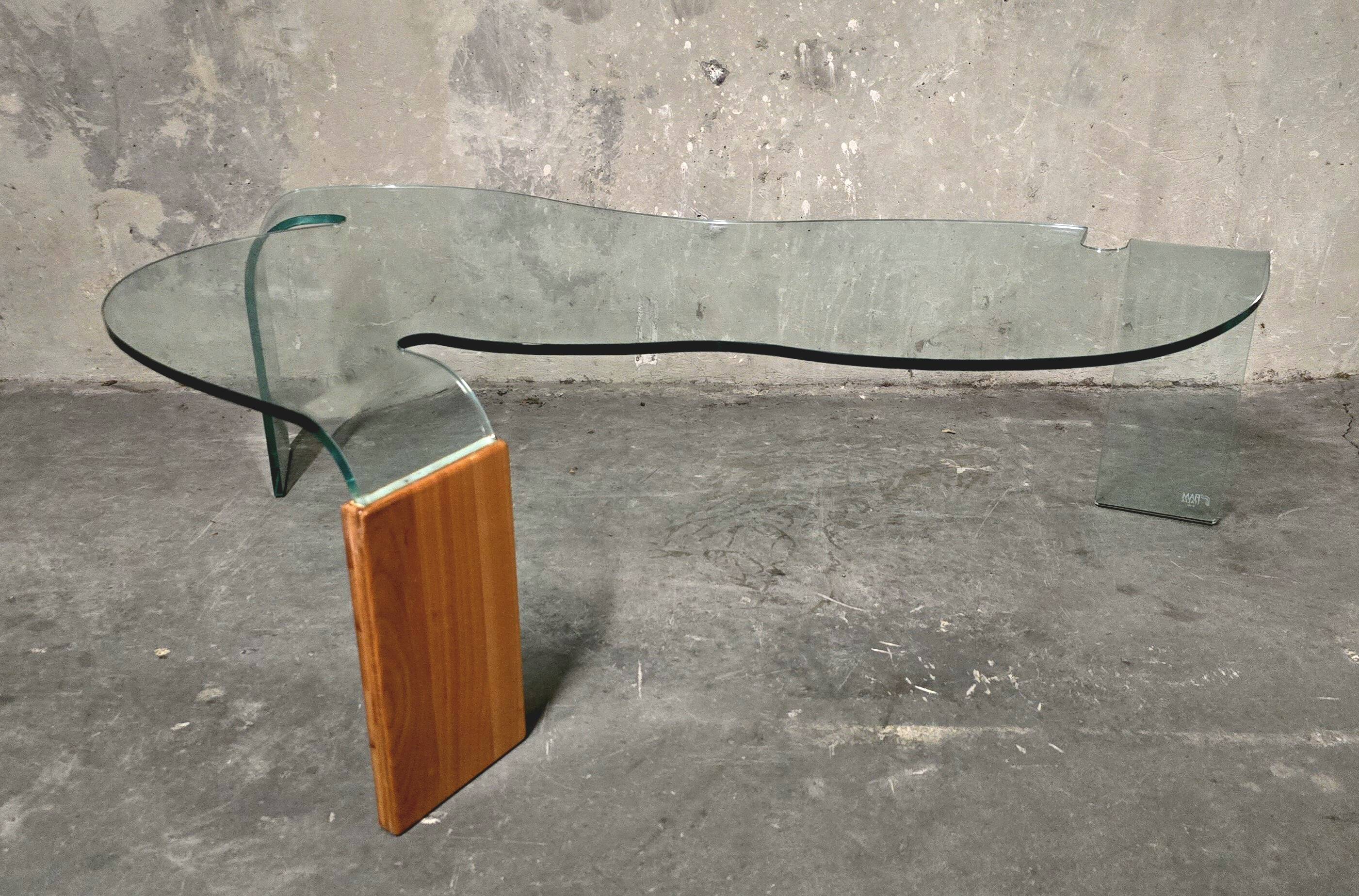 Hans von Klier pour FIAM, table basse en verre, verre, années 1990, Italie