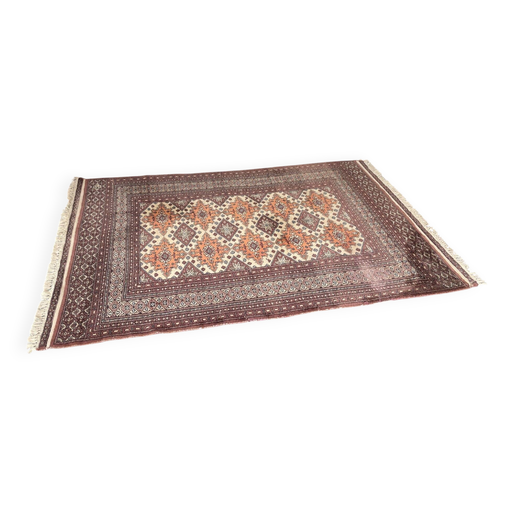 Tapis oriental gris-pourpre vintage – 196cm x 126cm