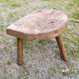 Tripod stool in raw wood