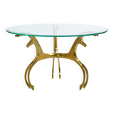 Table basse en laiton et verre