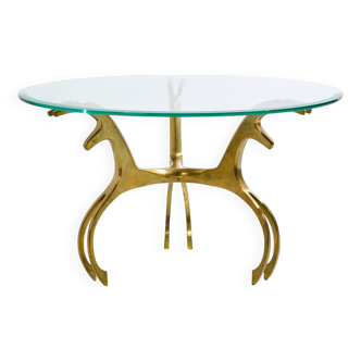 Brass and glass coffee table