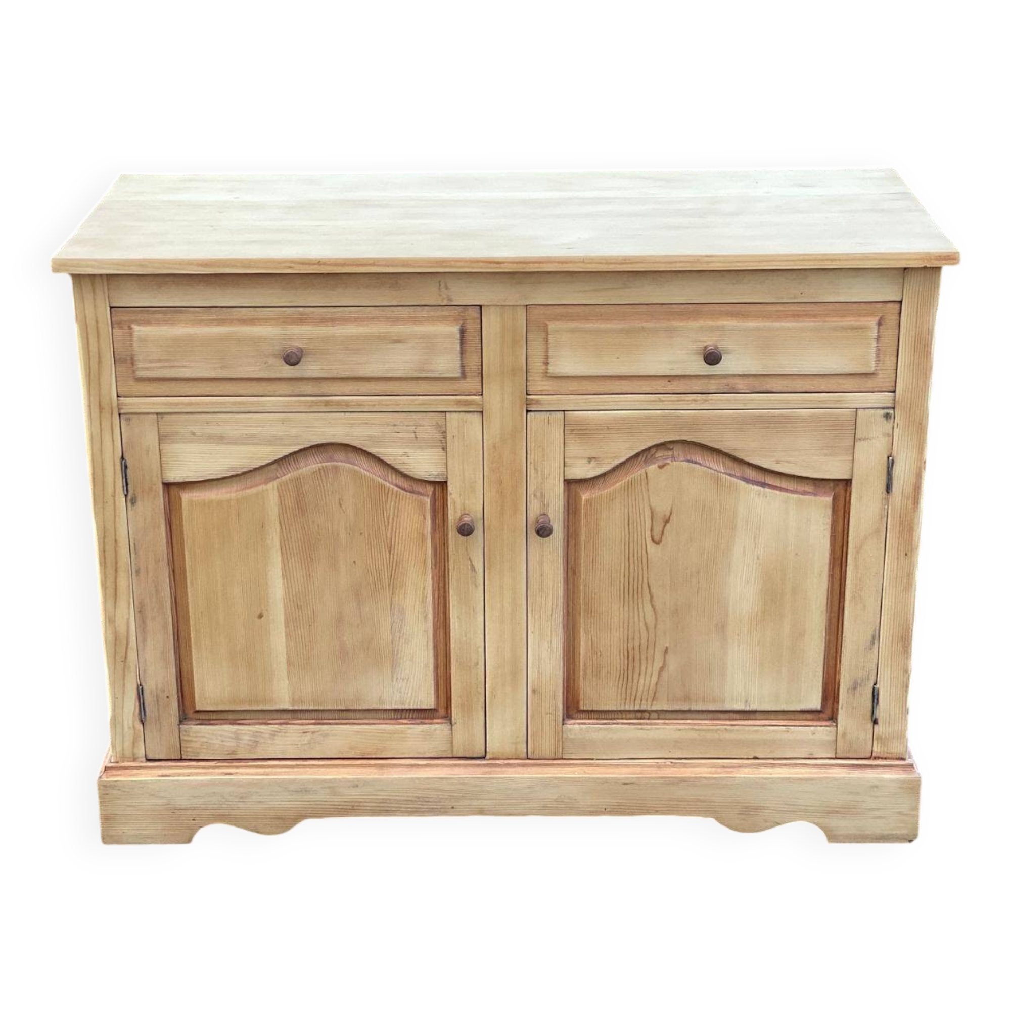 Renovated Parisian-style sideboard in light raw solid wood