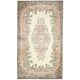 1970s Vintage Turkish Oushak Handmade Wool Cotton Beige Area Rug 179x311