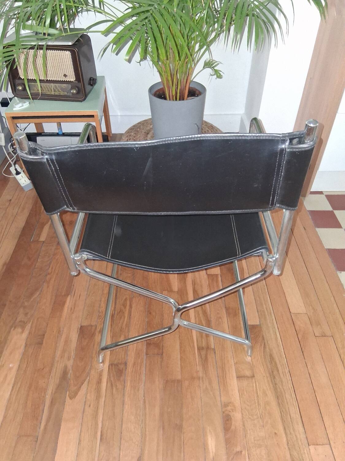 Chrome folding director's chair