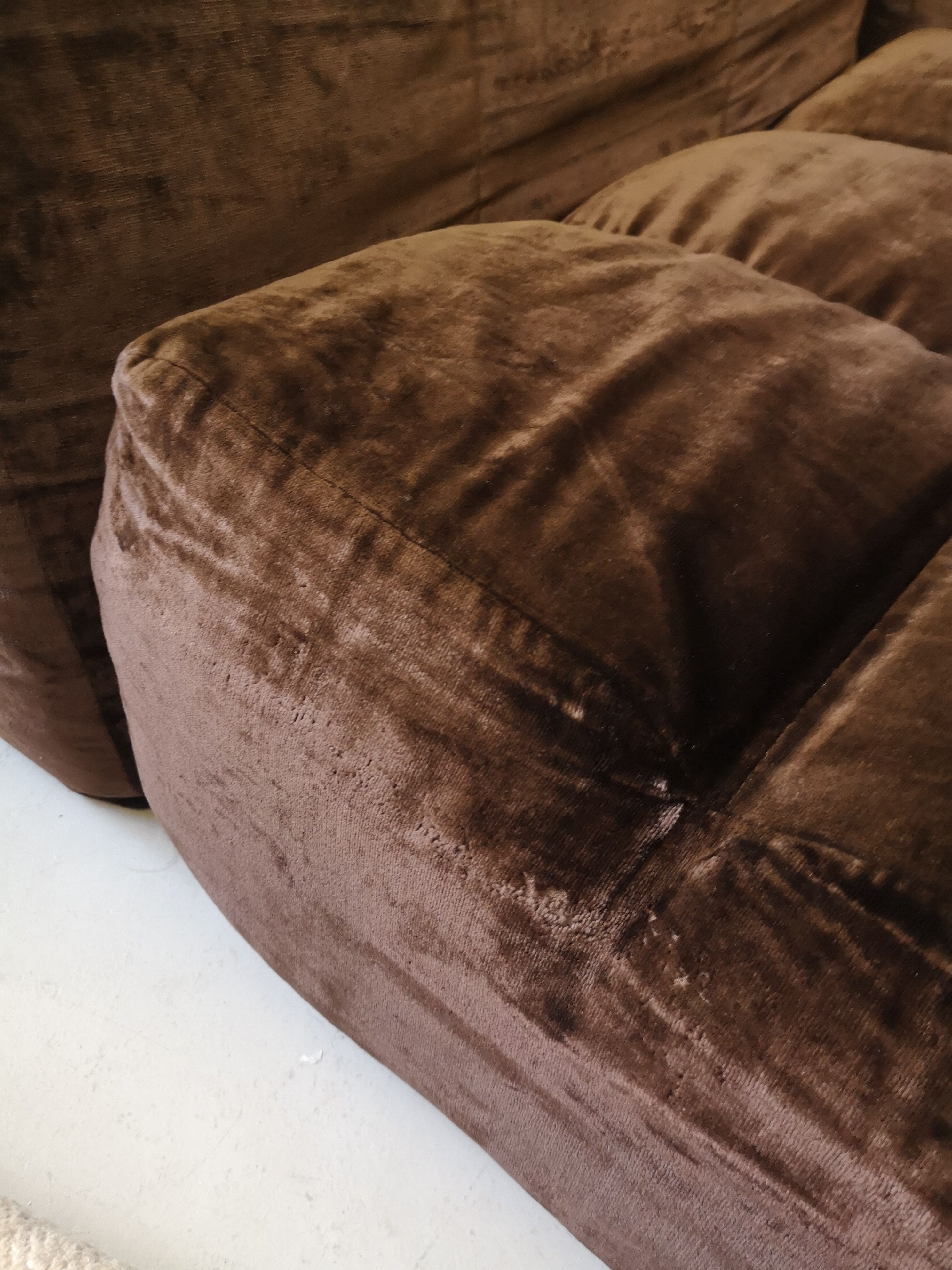 Modular sofa metal and velvet design 1970