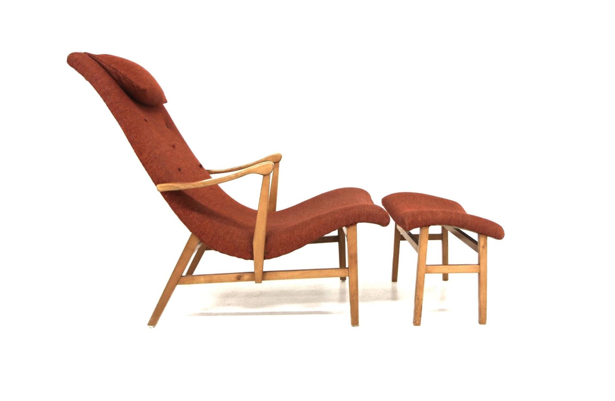 Fauteuil scandinave en hêtre, Suède, 1960