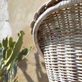 White rattan armchair