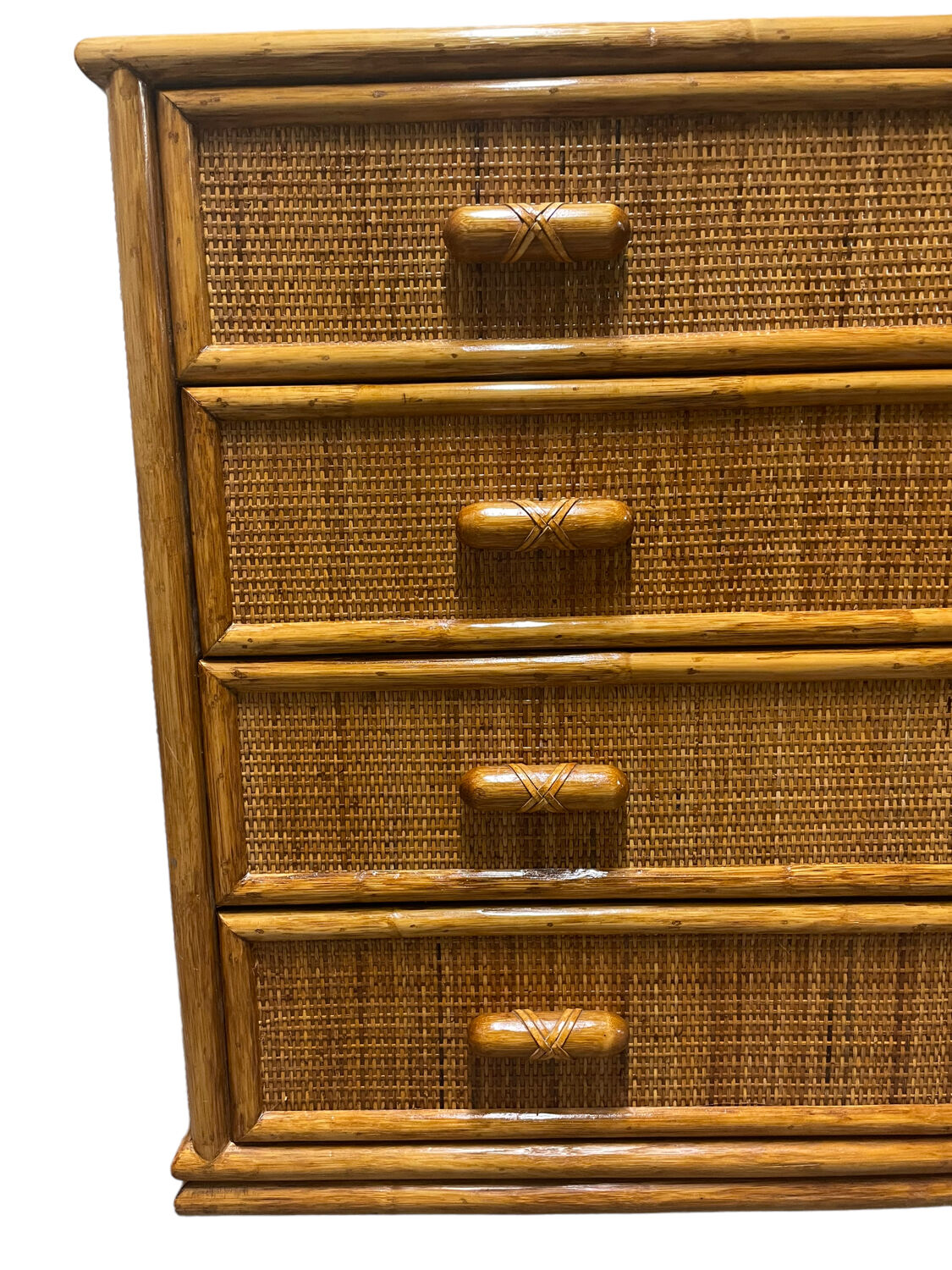 1970s rattan chest of drawers