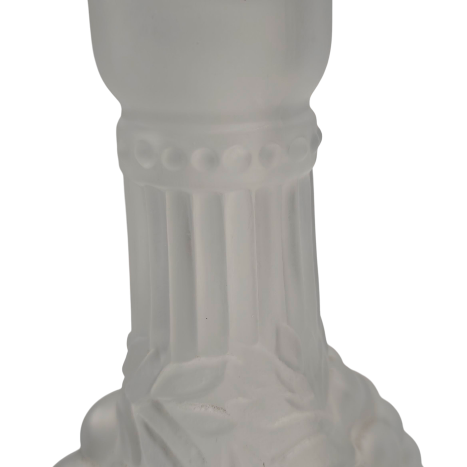 Vintage 1950s French Frosted Glass Decanter - Embossed Grapevine